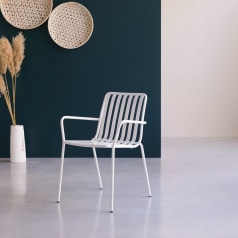 Gaby - Witte metalen fauteuil