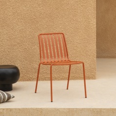 Gaby - Chaise de jardin en métal orange