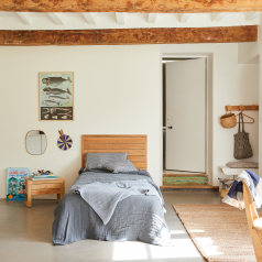 Minimalys - Tête de lit enfant en teck massif 95cm