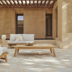 Olia - Lage tuintafel van massief teakhout