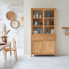 Coffee Tek - Vaisselier en teck massif 120 cm