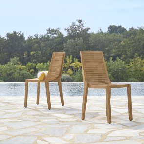 Teo - Set of 2 solid teak outdoor chair