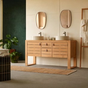 Minimalys - Mueble para lavabo de teca maciza Minimays de 145 cm
