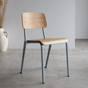 Mio - Silla de fresno y metal gris