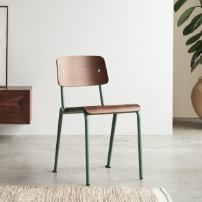 Mio - Silla de nogal y metal verde