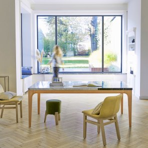 Stonepiet - Esstisch aus massiver Eiche und Marmor 6/8 Pers.