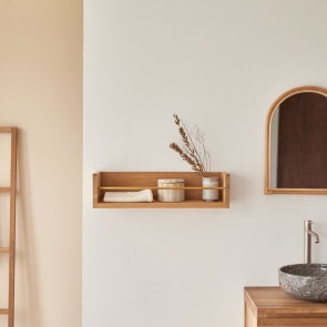 Sasha - Bathroom wall shelf in solid teak - 60 cm