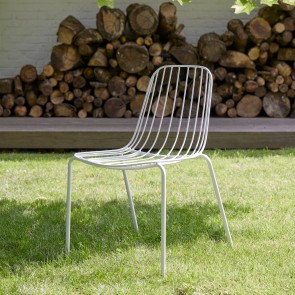 Arty - Silla de jardín de metal blanca