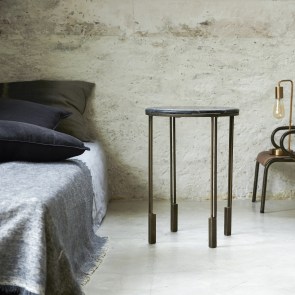 Simëon - Metal and marble bedside table