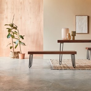 Helga - Panca in palissandro massello 135 cm