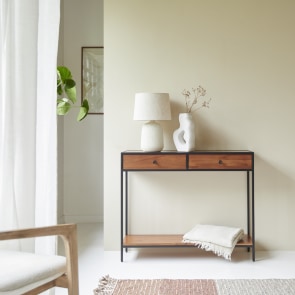 Agra - Solid Acacia and Metal Console Table