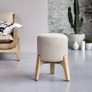 Drum - Puf Linen de roble macizo