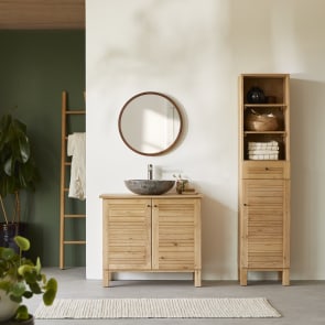 Soho - Mobile per il bagno in legno di quercia massello 85 cm