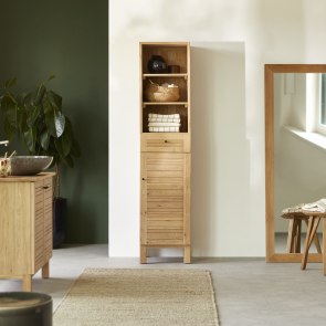Soho - Solid Oak narrow Bathroom Cabinet