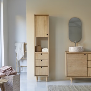 Jonàk - Mobile a colonna in legno di quercia massello