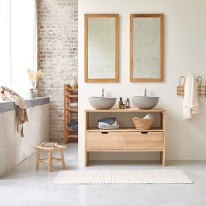 Kwarto - Mobile per il bagno in legno di quercia massello 110 cm