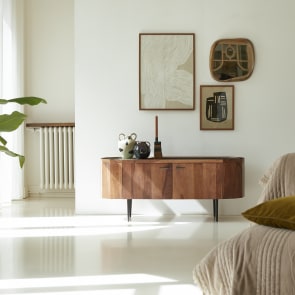 Jade - TV Schrank aus massivem Palisanderholz und Marmor 130 cm