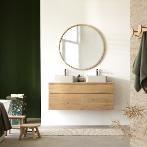 Jacob - Mobile bagno in legno di quercia massello 120 cm