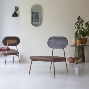 Yutapi - Poltrona bassa Mohawk choco in legno di quercia massello