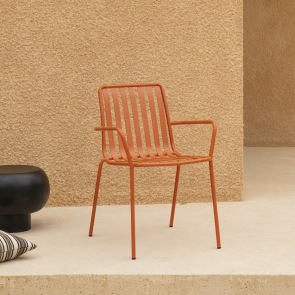 Gaby - Garten Lehnstuhl aus Metall orange