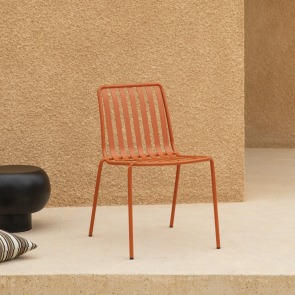 Gaby - Chaise de jardin en métal orange