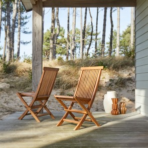 Capri - Set van 2 massief acaciahouten tuinstoelen