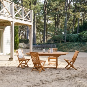 Capri - Ovale tuinset in massief acaciahout met 4 stoelen