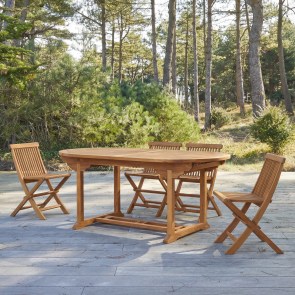 Capri - Oval solid acacia extending garden table 8-10 pers
