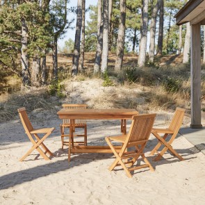 Capri - Solid acacia outdoor set with 4 chairs