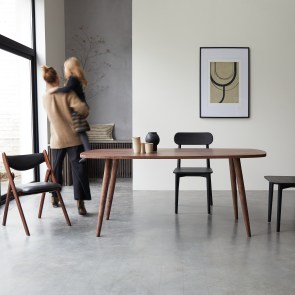 Lazare - Mesa de mango macizo para 4/6 personas