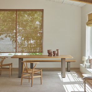 Harper - Eettafel van gerecycled massief teakhout en aluminium voor 6/8 personen