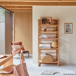 Sera - Children's tall bookcase in solid teak