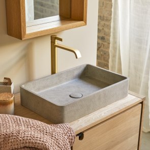Iris - Lavabo rectangular de hormigón gris