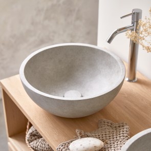 Micha - Lavabo redondo de hormigón gris