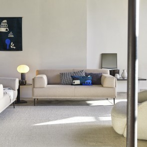 Finn - 3-Sitzer-Sofa mit ecrufarbenem Stoffbezug