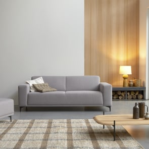 Lars - Sofa in taupe grey fabric, 3 seats