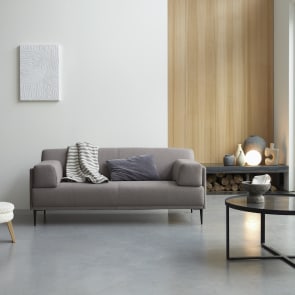 Finn - Divano in tessuto ﻿grigio tortora, 3 posti