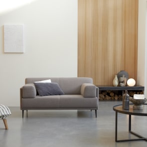 Finn - Taupe grey 2-3-seater fabric-covered sofa