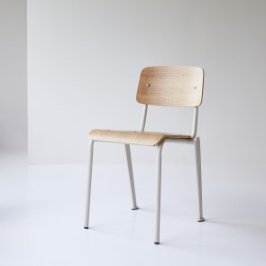 Mio - Ash wood and cream metal chair