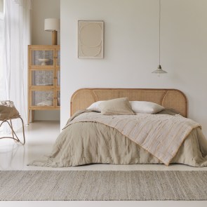 Billie - Solid mindi wood and cane headboard, 200 cm