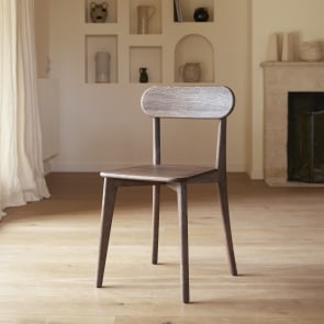 Abel - Silla de caoba maciza marrón