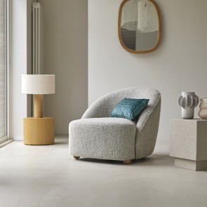 Soren - Fauteuil 1 place en acacia massif et tissu gris
