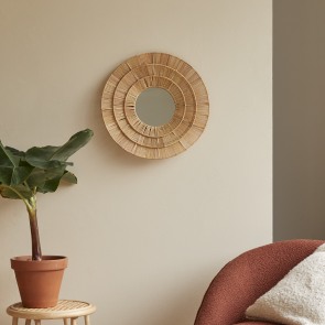 Alan - Natural-fibre mirror 50 cm