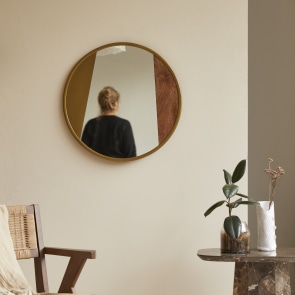 Andrea - Metal and Wood Mirror