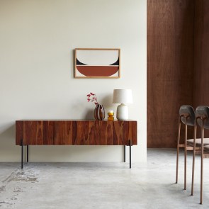 Honorine - Tall TV unit in solid rosewood, 170 cm