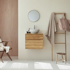 Jacob - Under-sink cabinet in solid teak wood, 60 cm