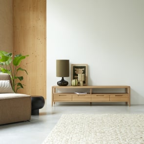 Arto - Mobile TV in legno di quercia massello 180 cm