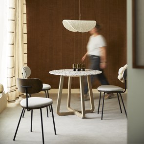 Elio - Round table in premium terrazzo and solid acacia – seats 4