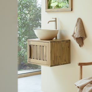 Lila - Mueble de baño de acacia maciza de 50 cm