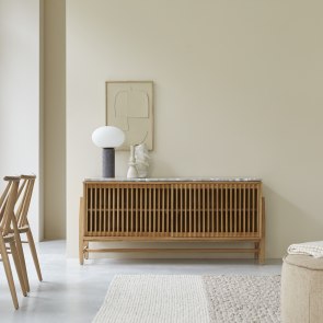 Isaure - Buffetkast van massief teakhout en premium terrazzo 160 cm